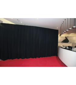 P&D curtain 400(w) x 300(h) cm black Molton 300 g/m2 pleated