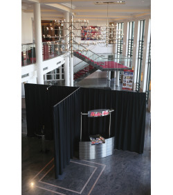 P&D curtain 400(w) x 300(h) cm black Molton 300 g/m2 pleated