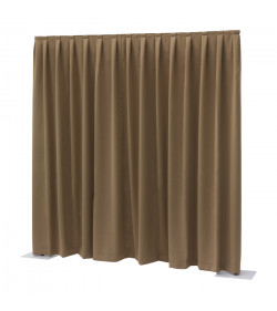 P&D curtain 330(w) x 400cm(h) cm brown Dimout 260 g/m2 pleated
