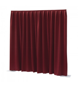 P&D curtain 330(w) x 400cm(h) cm red Dimout 260 g/m2 pleated