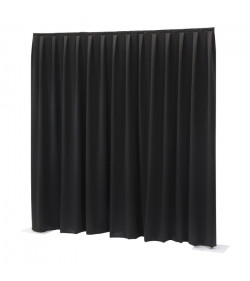 P&D curtain 330(w) x 400cm(h) cm black Dimout 260 g/m2 pleated