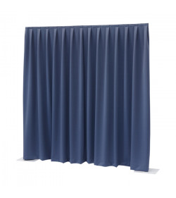 P&D curtain 330(w) x 300cm(h) cm blue Dimout 260 g/m2 pleated