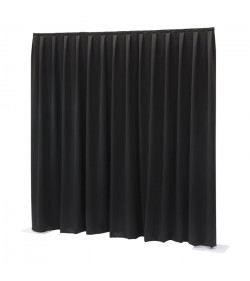 P&D curtain 330(w) x 500(h) cm black MCS 300 g/m2 pleated