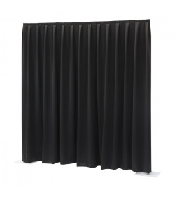 P&D curtain 330(w) x 120(h) cm black MCS 300 g/m2 pleated
