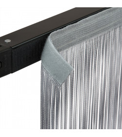 String Curtain 6(h)x3(w)m Silver Grey, incl hook and loop fastner