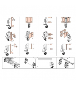 Lifting wheel with 80mm rotating castor