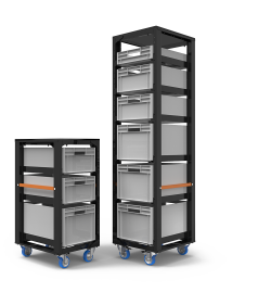 Plastic crate H 17 with drawer profile set