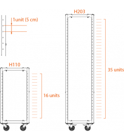 Storage cart set H 110 with toplid